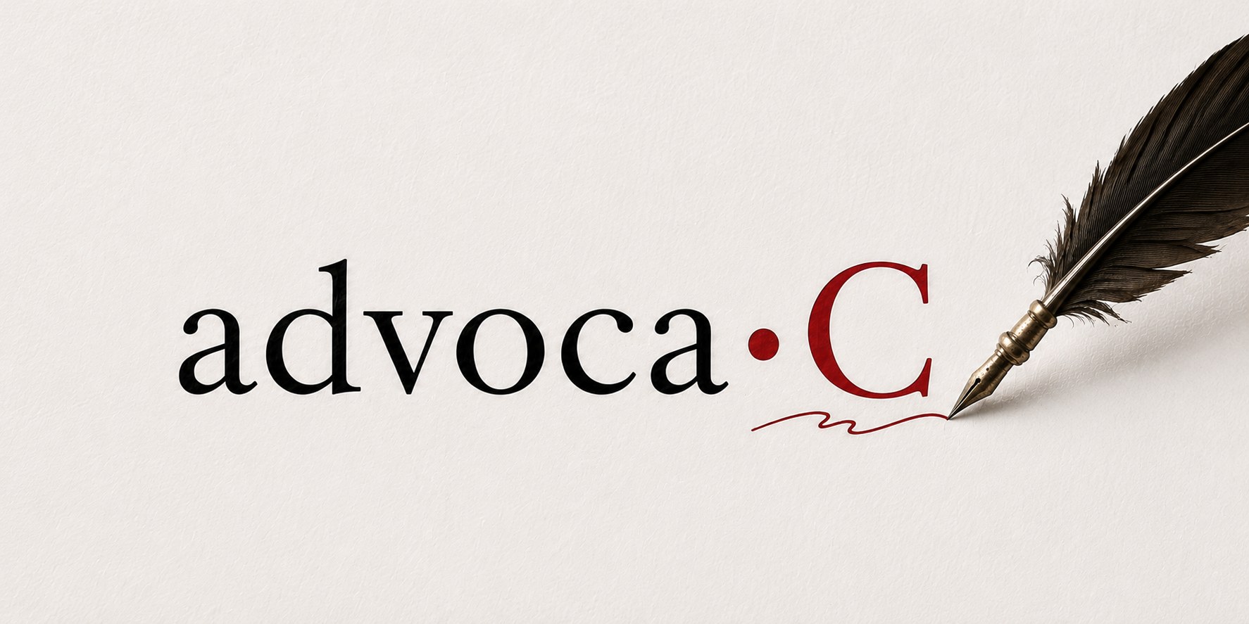 advoca•C — a quill pen writing over cream paper